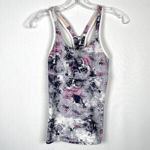 Lululemon Moody Mirage White Purple Racerback Tank Top Size 4